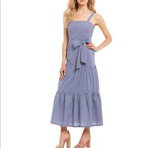 Cremieux Ace Tie Front Striped Midi Dress. Size 8